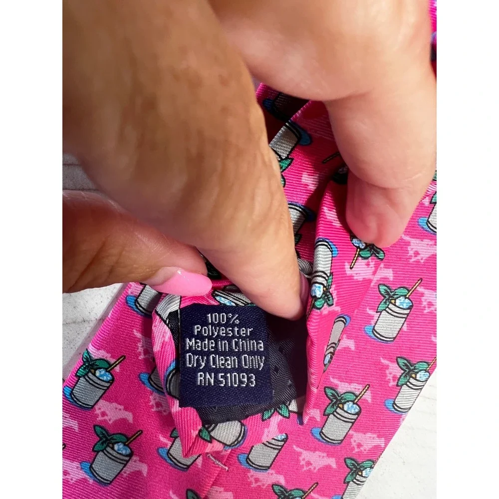 American Lifestyle Mens Pink Mint Julep Horse Racing Kentucky Derby Novelty Tie